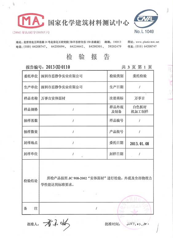 Mansiji Standard Series Inspection Report 1